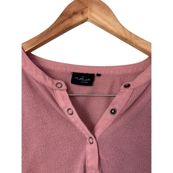 Urban Outfitters Out From Under Pink Cropped Button-Up Long Sleeve Top Size S - Picture 2 of 4